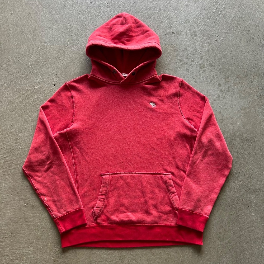 Vintage Abercrombie & Fitch Sweatshirt Mens Large Red Muscle Fit Hoodie Moose